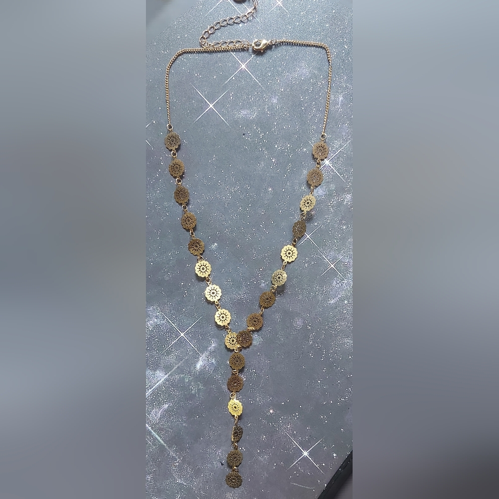 Gold-Tone Floral Chain Necklace